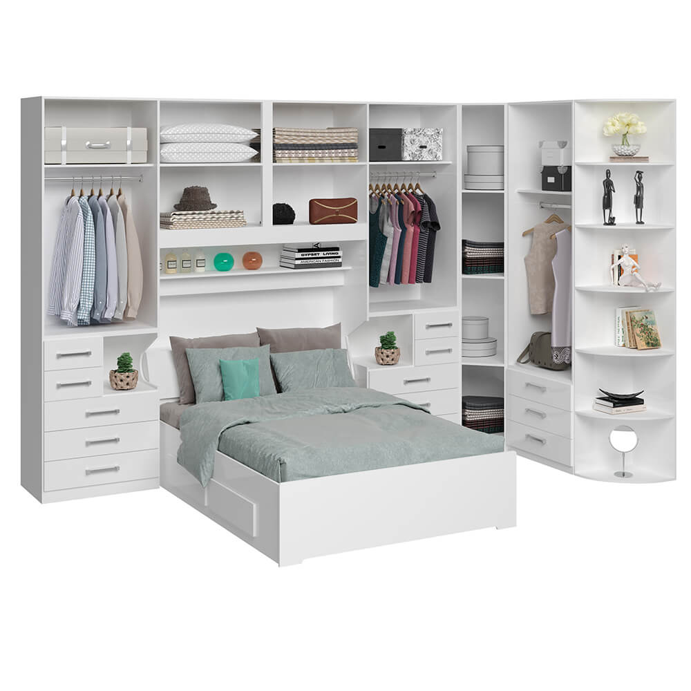 Dormitório De Casal Completo 1344 Branco