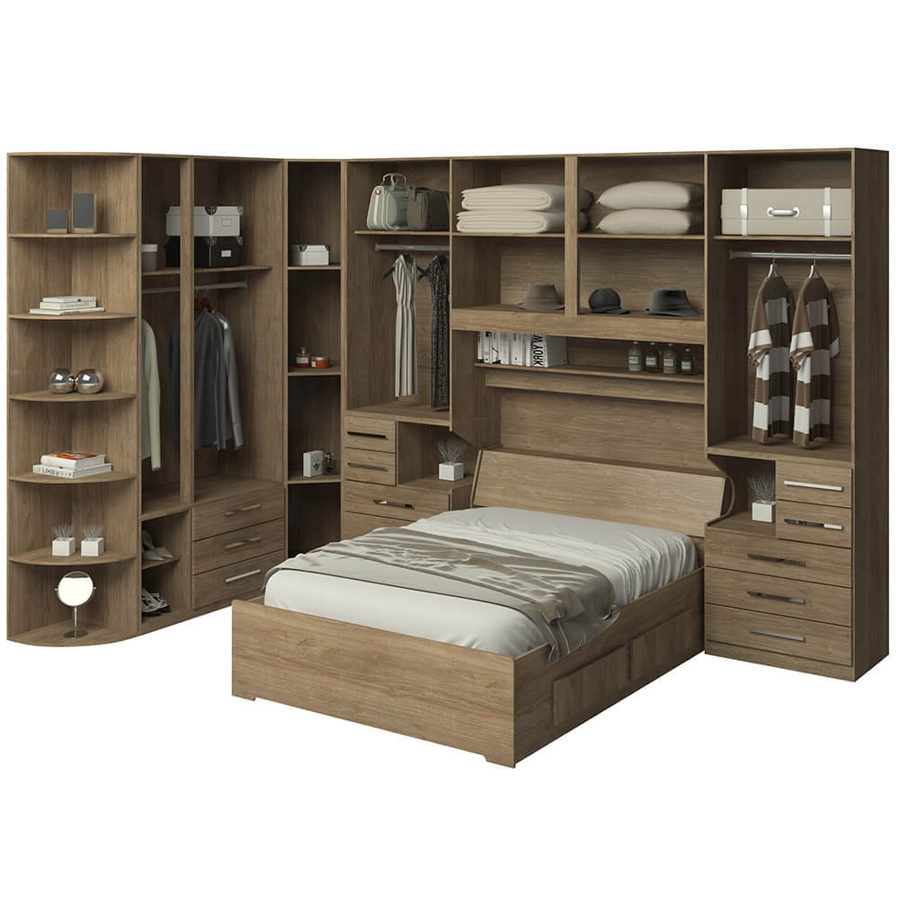 Dormitório De Casal Sem Cama 1222S Castanho