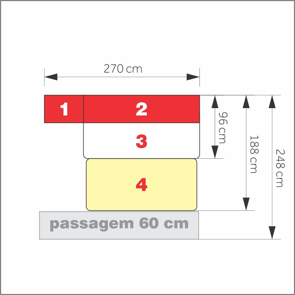 Dormitório De Solteiro Transversal 1326 Esquerdo Carvalho Claro