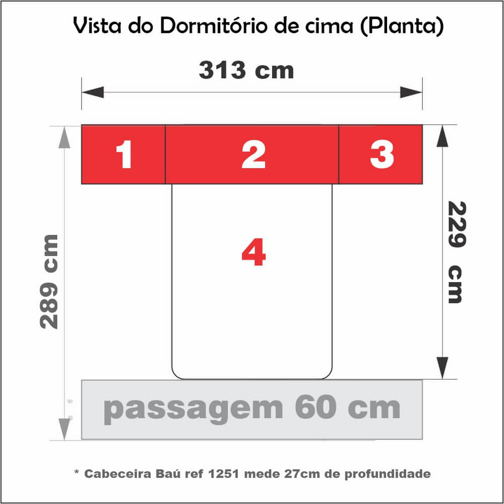 Dormitório Queen Size  Completo 1223 Branco