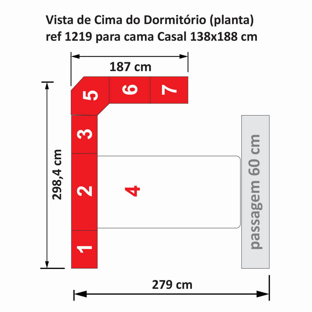 Dormitório Queen Size Completo 1219 Branco