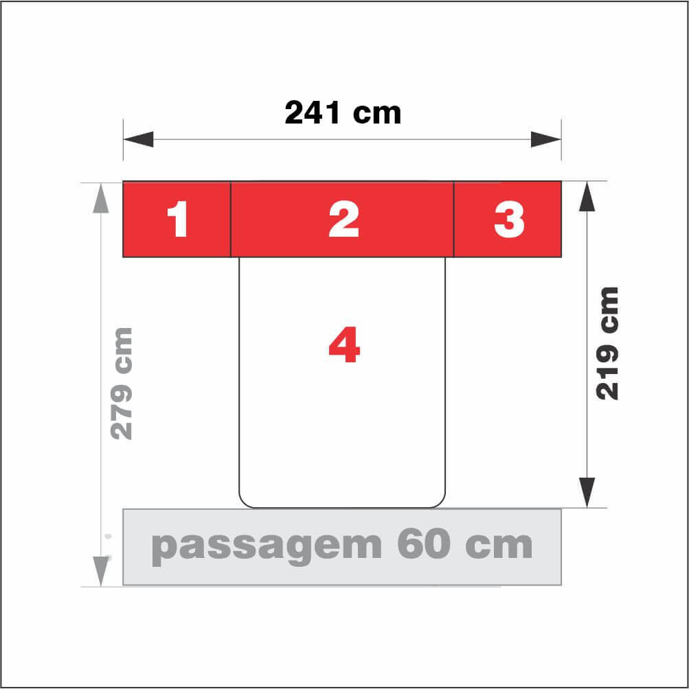 Dormitório Queen Size Sem Cama 1220S Carvalho Claro