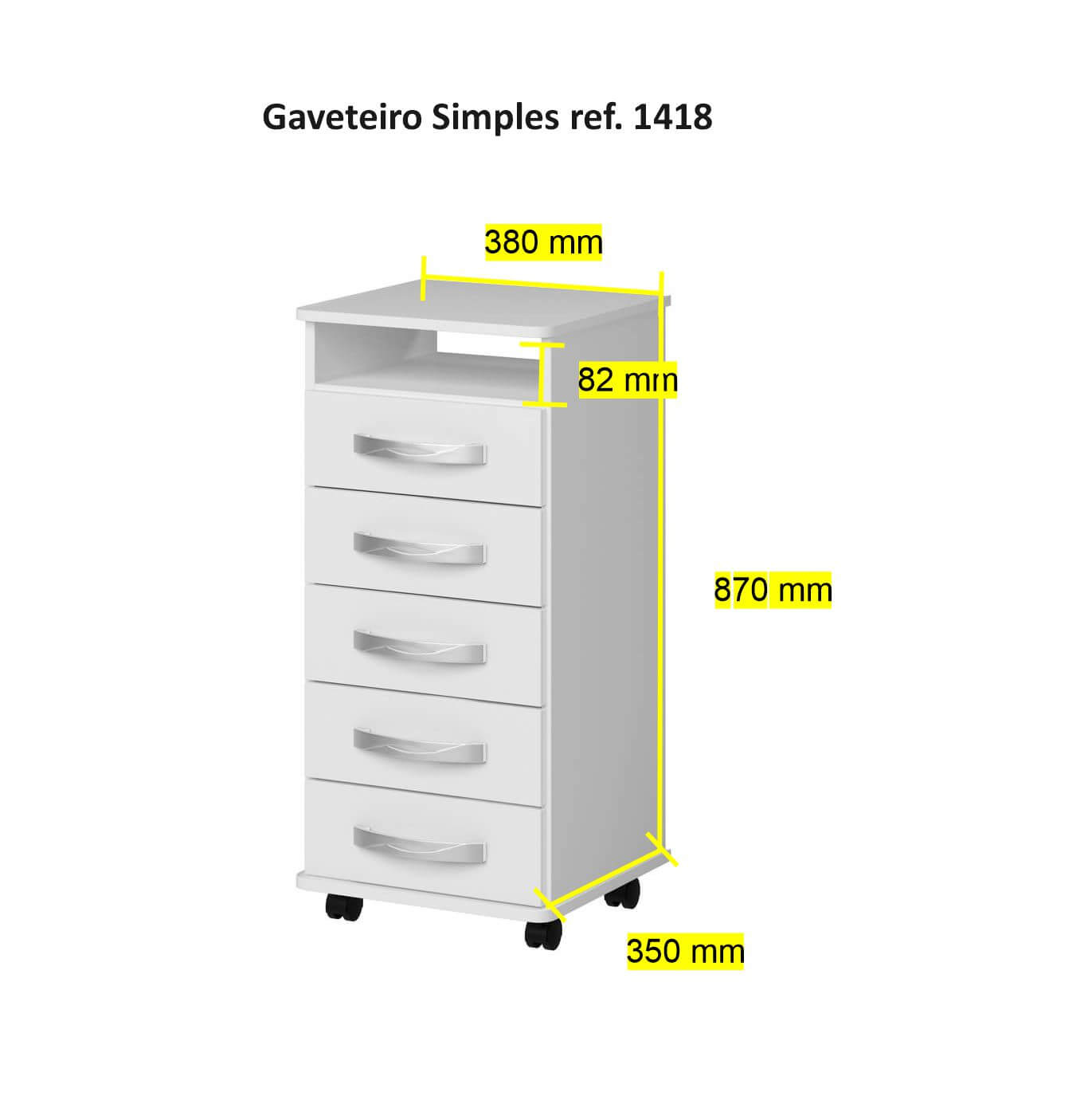 Gaveteiro Simples 1418 Ilan Branco