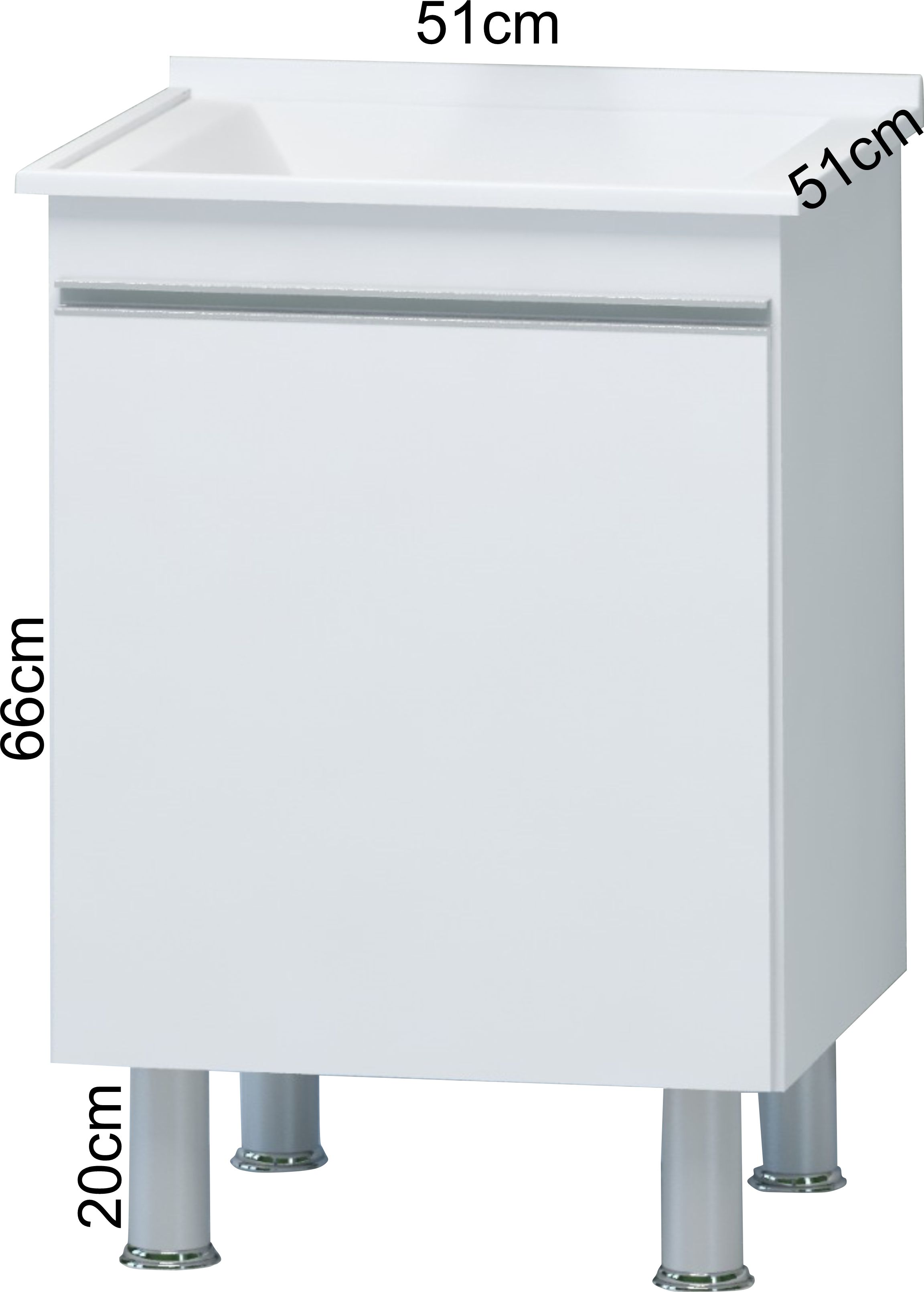 Armário Lavanderia com Tanque Branco