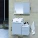 Conjunto Gabinete Banheiro CROSS 60 Branco / Cinza
