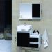 Conjunto Gabinete Banheiro CROSS 60 Branco / Preto