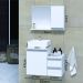 Conjunto Gabinete Banheiro CROSS 60 Branco Inteiro