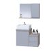 Conjunto Gabinete Banheiro CROSS 60 Madeirado / Cinza