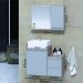 Conjunto Gabinete Banheiro CROSS 60 Madeirado / Cinza