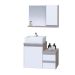 Conjunto Gabinete Banheiro CROSS 60 Madeirado/Branco