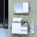 Conjunto Gabinete Banheiro CROSS 60 Madeirado/Branco