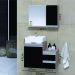 Conjunto Gabinete Banheiro CROSS 60 Madeirado/Preto