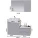 Conjunto Gabinete Banheiro CROSS 80 Branco / Cinza