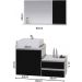 Conjunto Gabinete Banheiro CROSS 80 Branco / Preto