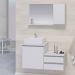 Conjunto Gabinete Banheiro CROSS 80 Branco Inteiro