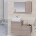 Conjunto Gabinete Banheiro CROSS 80 Madeirado Inteiro