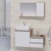 Conjunto Gabinete Banheiro CROSS 80 Madeirado/Branco