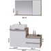 Conjunto Gabinete Banheiro CROSS 80 Madeirado/Branco
