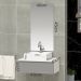 Conjunto Gabinete Banheiro JOY 45 Branco / Cinza