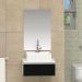 Conjunto Gabinete Banheiro JOY 45 Branco / Preto