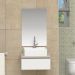 Conjunto Gabinete Banheiro JOY 45 Madeirado/Branco