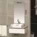 Conjunto Gabinete Banheiro JOY 45 Madeirado/Branco