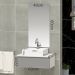 Conjunto Gabinete Banheiro JOY 60 Branco / Cinza