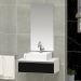 Conjunto Gabinete Banheiro JOY 60 Branco / Preto