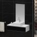 Conjunto Gabinete Banheiro JOY 80 Branco / Preto