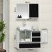 Conjunto Gabinete Banheiro POLO 60 Branco / Preto