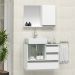 Conjunto Gabinete Banheiro POLO 60 Branco Inteiro