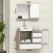 Conjunto Gabinete Banheiro POLO 60 Madeirado / Branco
