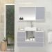 Conjunto Gabinete Banheiro POLO 80 Branco / Cinza