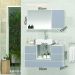 Conjunto Gabinete Banheiro POLO 80 Branco / Cinza