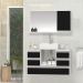 Conjunto Gabinete Banheiro POLO 80 Branco / Preto