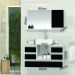 Conjunto Gabinete Banheiro POLO 80 Branco / Preto