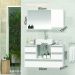 Conjunto Gabinete Banheiro POLO 80 Branco Inteiro