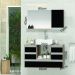 Conjunto Gabinete Banheiro POLO 80 Madeirado / Preto