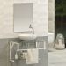Conjunto Gabinete Banheiro Vidro Glass 60cm Branco + Cuba Branca