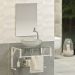 Conjunto Gabinete Banheiro Vidro Glass 80cm Branco + Cuba Incolor