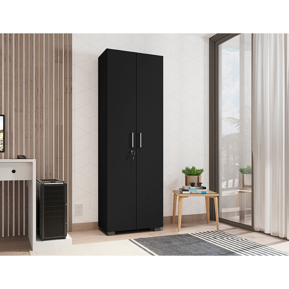Armário Multiuso Lino 2 PT Preto