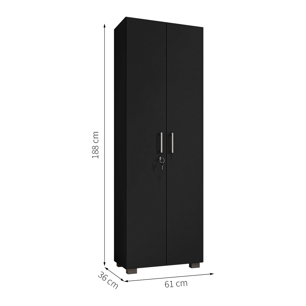 Armário Multiuso Lino 2 PT Preto