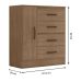 Cômoda Sapateira para Quarto 1 Porta 4 Gavetas Lisa Carvalho Oak
