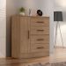 Cômoda Sapateira para Quarto 1 Porta 4 Gavetas Lisa Carvalho Oak