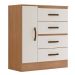 Cômoda Sapateira para Quarto 1 Porta 4 Gavetas Lisa Nature/Off White