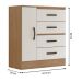 Cômoda Sapateira para Quarto 1 Porta 4 Gavetas Lisa Nature/Off White