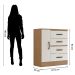 Cômoda Sapateira para Quarto 1 Porta 4 Gavetas Lisa Nature/Off White