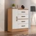 Cômoda Sapateira para Quarto 1 Porta 4 Gavetas Lisa Nature/Off White