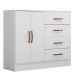 Cômoda Sapateira para Quarto 2 Portas 4 Gavetas Lisa Branco