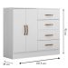 Cômoda Sapateira para Quarto 2 Portas 4 Gavetas Lisa Branco
